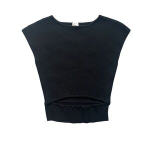 Aritzia Wilfred Knit Yacine‎ Cut Out Top Black Size S